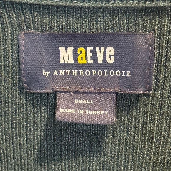 Anthropologie Maeve Green Square Neck Bell Sleeve Sweater Size Small - Picture 2 of 11